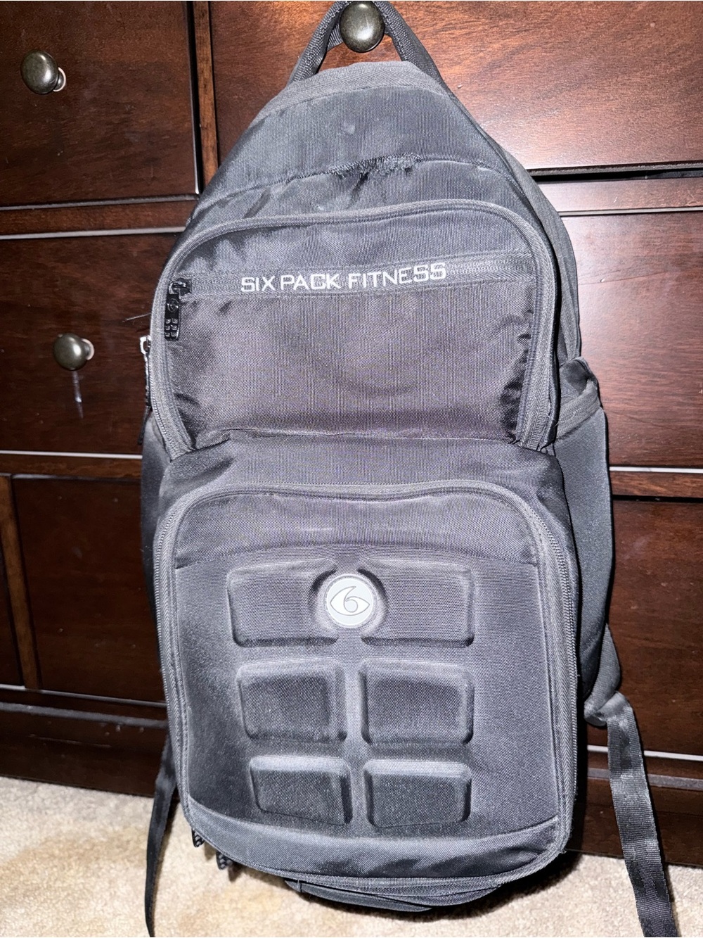 Six Pack Fitness Black Training Backpack (3-meal, Travel Fit)